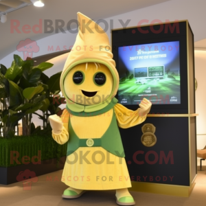 Guld spinat maskot kostume...