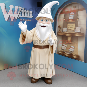 Cream Wizard mascot costume character dressed with a V-Neck Tee and Earrings