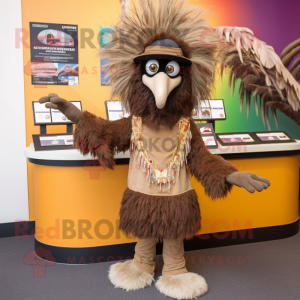 Brown Emu mascotte kostuum...