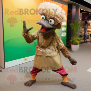Brun Emu maskot kostume...