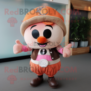 Peach Pirate mascot costume character dressed with a Romper and Headbands