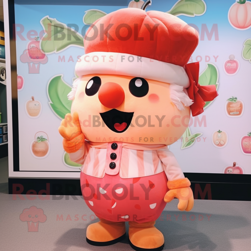 Peach Pirate mascot costume character dressed with a Romper and Headbands