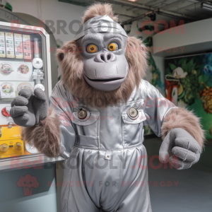 Silver Orangutang maskot...