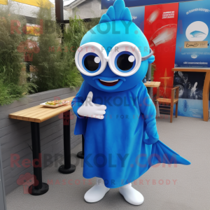 Blue Fish And Chips maskot...