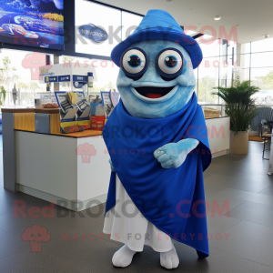 Blue Fish And Chips maskot...