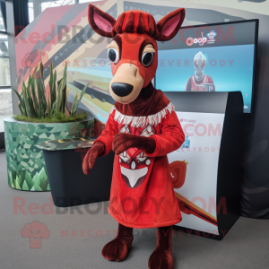 Rood Okapi mascotte kostuum...