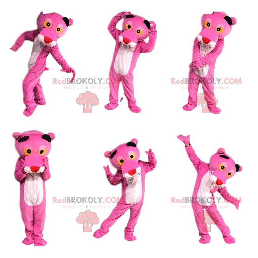 Mascote da pantera rosa, personagem de desenho animado famoso -