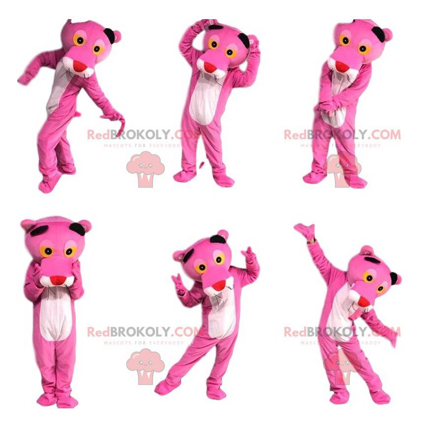 Mascotte de la panthère rose, célèbre personnage de dessin Mascotte de la panthère rose, célèbre personnage de dessin