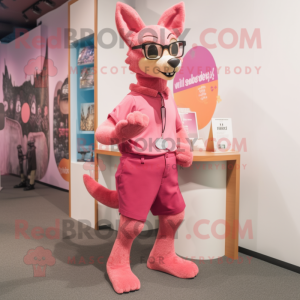 Pinker Dingo Maskottchen...