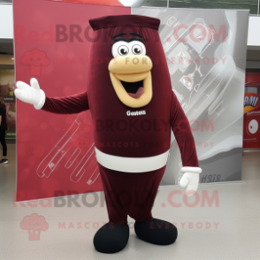 Maroon Guinness mascot costume character dressed with a Leggings and Clutch bags