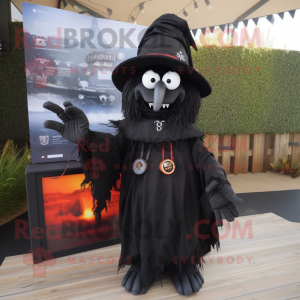 Svart Scarecrow maskot...