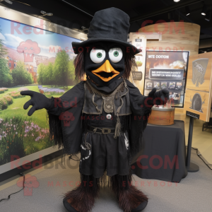Black Scarecrow mascot costume character dressed with a Cover-up and Keychains
