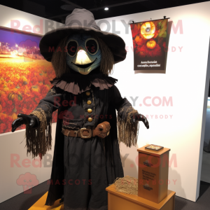 Black Scarecrow mascot costume character dressed with a Cover-up and Keychains