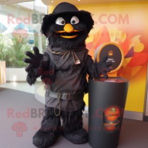 Black Scarecrow mascot costume character dressed with a Cover-up and Keychains