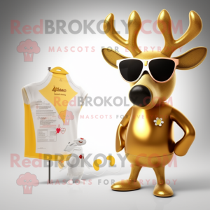 Gold Deer mascotte kostuum...