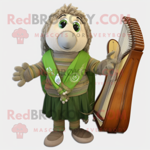 Olive Celtic Harp maskot...