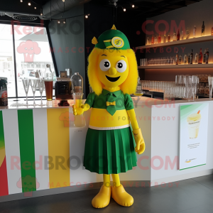 Gul irländsk flagga maskot...