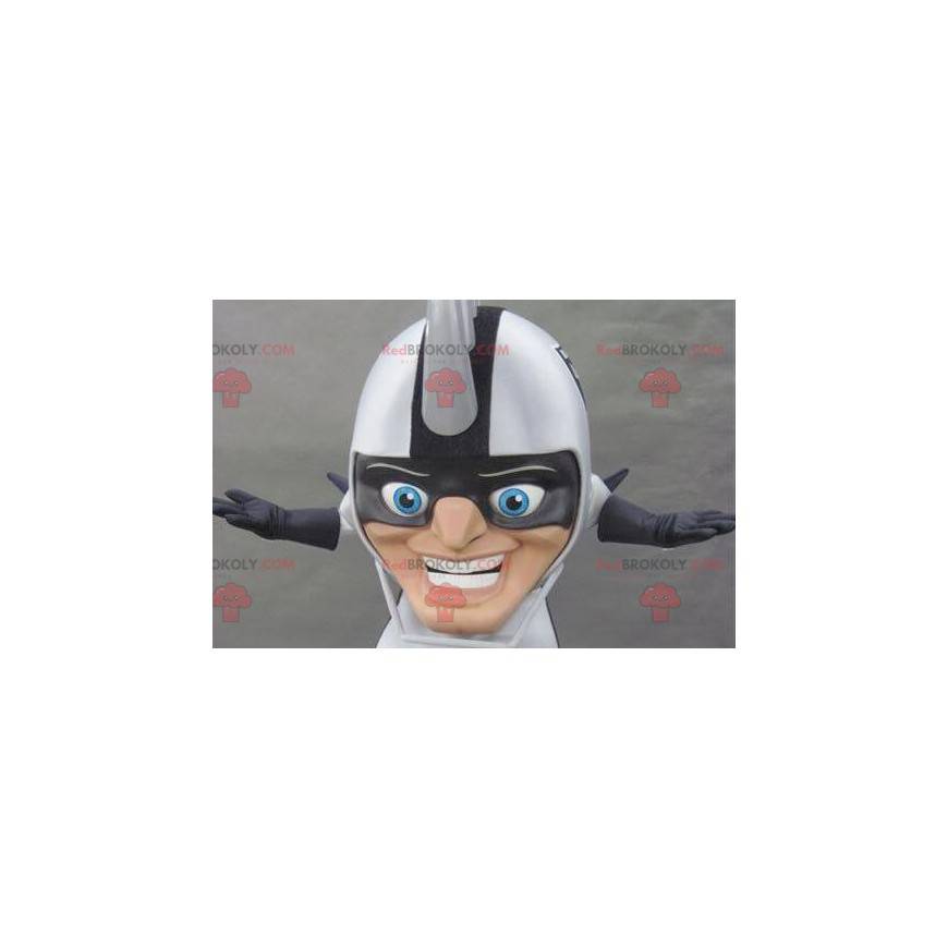 Big helmeted head mascot with spikes on the head -