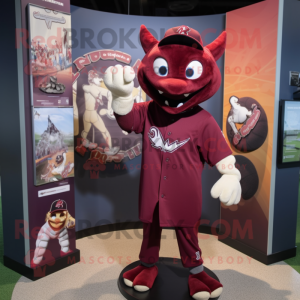 Maroon Bat maskot drakt...