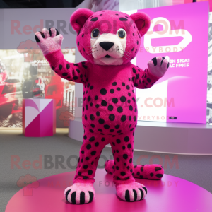 Magenta Leopard mascotte...