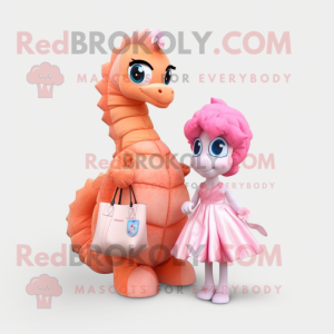 Peach Sea Horse mascotte...