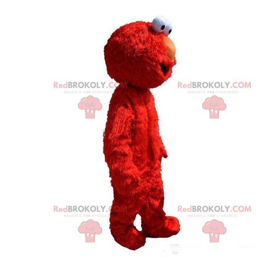 Mascote Elmo, o famoso monstro vermelho do show Muppet -