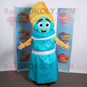 Cyan Biryani maskot kostume...