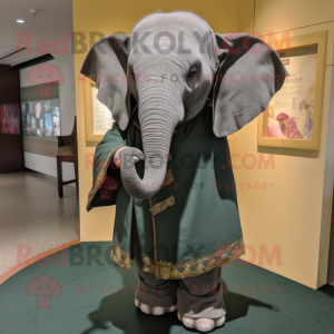 nan Elephant mascot costume character dressed with a Coat and Shawls