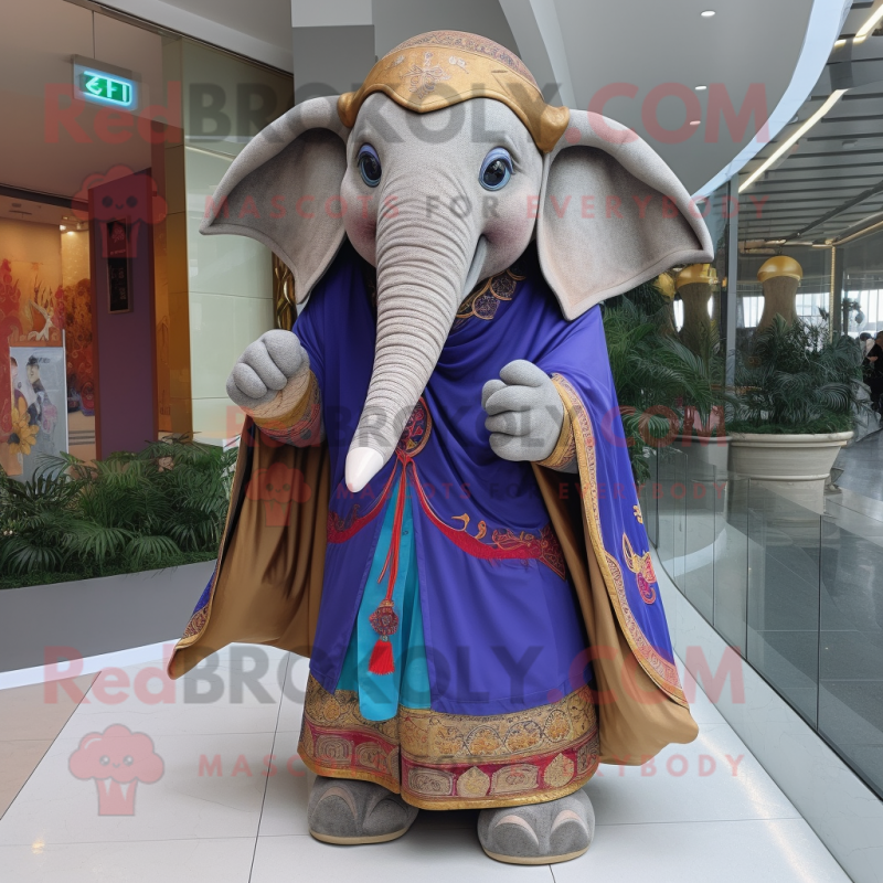 nan Elephant mascot costume character dressed with a Coat and Shawls nan Elephant mascot costume character dressed with a Coat and Shawls