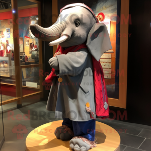 nan Elephant mascot costume character dressed with a Coat and Shawls