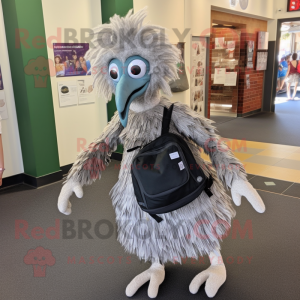 Sølv Emu maskot drakt figur...