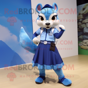 Blue Marten maskot kostym...