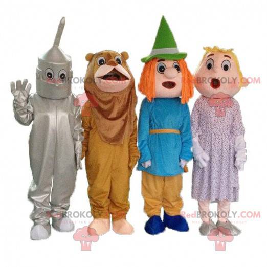 4 mascotes do desenho animado "O Mágico de Oz", 4 disfarces -