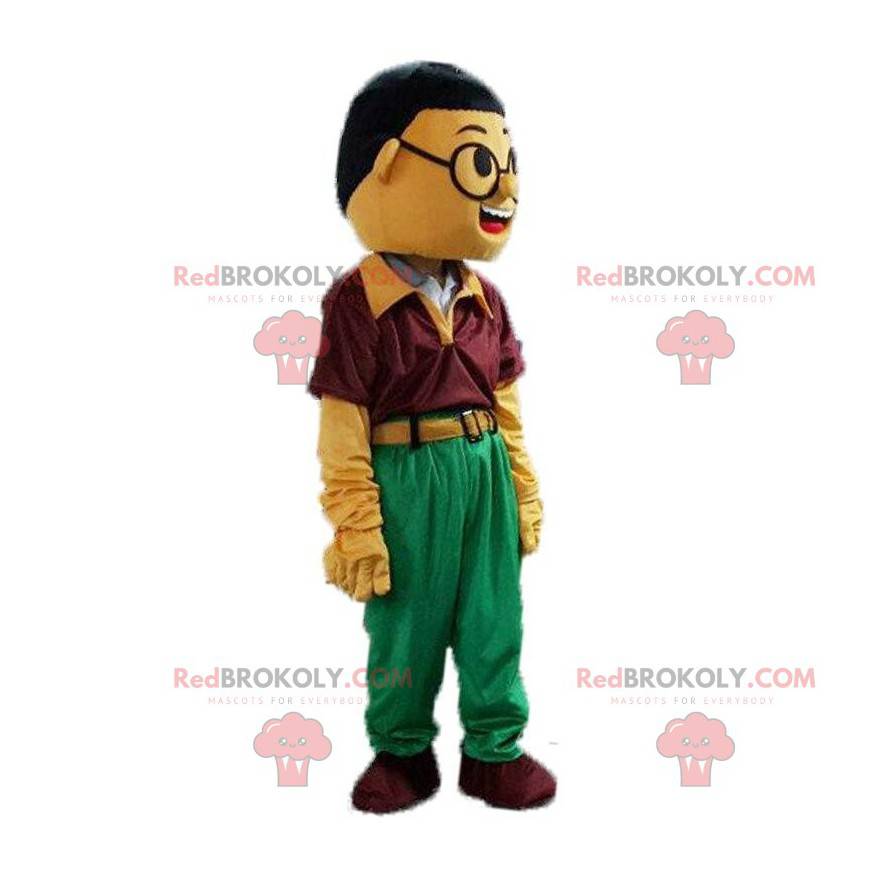 Asiatisk mand maskot, asiatisk kostume - Redbrokoly.com