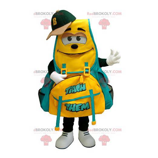 Yellow and green backpack mascot - Redbrokoly.com