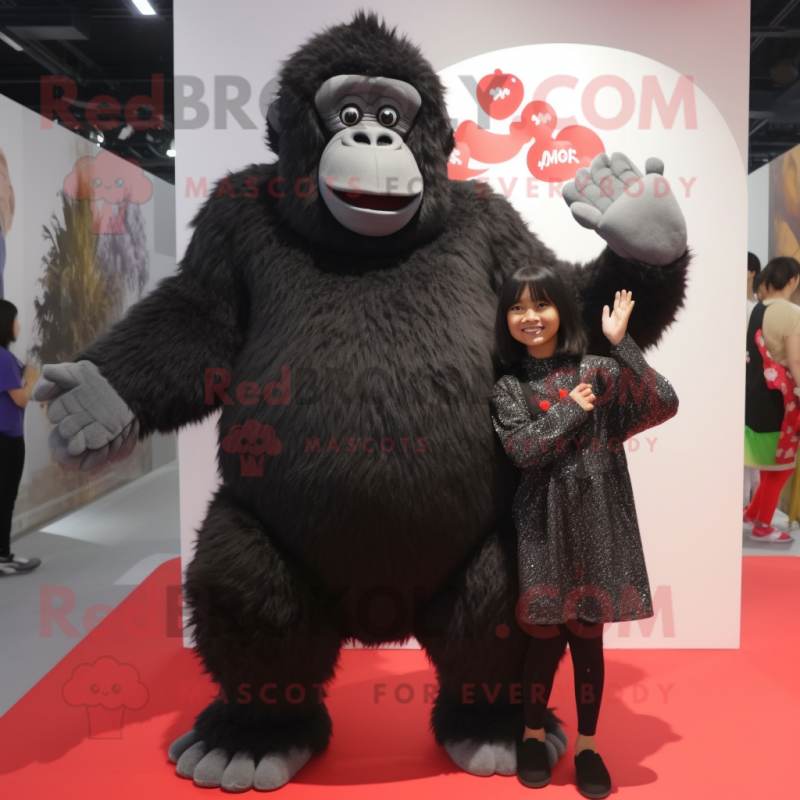 nan Gorilla mascot costume character dressed with a Mini Dress and Beanies nan Gorilla mascot costume character dressed with a Mini Dress and Beanies