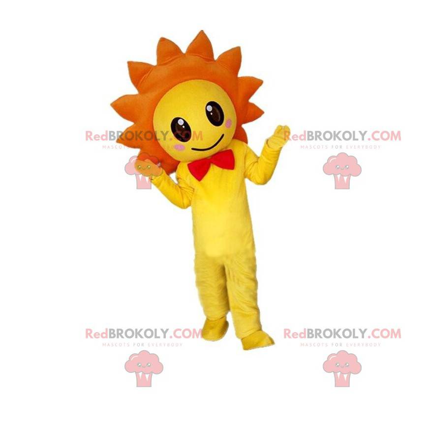 Geel en oranje bloem mascotte, bloemkostuum - Redbrokoly.com