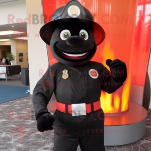 Black Fire Fighter mascotte...
