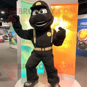 Black Fire Fighter mascotte...