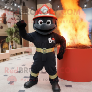 Black Fire Fighter mascotte...