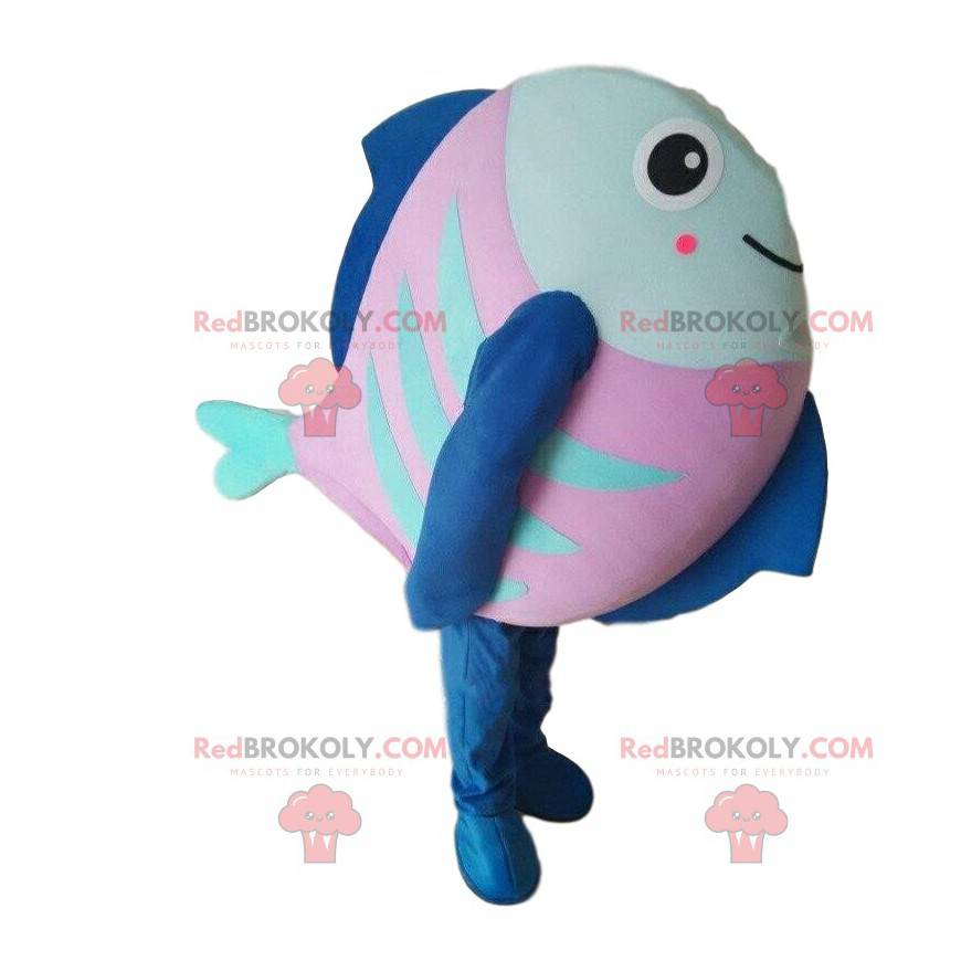 Costume da pesce rosa, blu e verde, costume da mare -