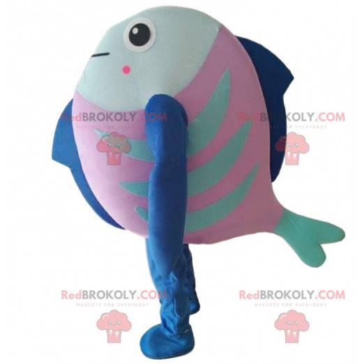 Costume da pesce rosa, blu e verde, costume da mare -