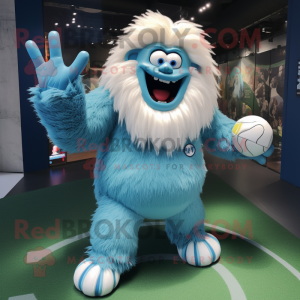 Cyan Yeti mascotte kostuum...