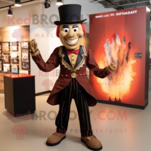 Brown Fire Eater mascot costume character dressed with a Blazer and Shoe clips