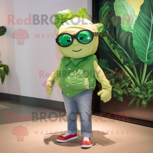 Green Cabbage Leaf maskot...
