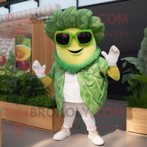 Green Cabbage Leaf maskot...