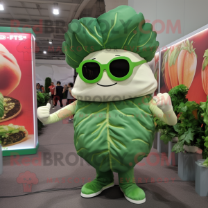 Green Cabbage Leaf maskot...
