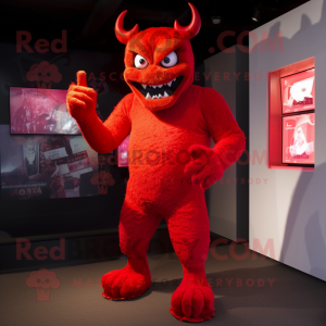 Red Demon mascotte kostuum...