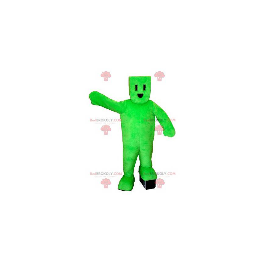 Mascote boneco de neve verde de tomada elétrica - Redbrokoly.com