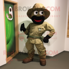 Olive Horseshoe mascot costume character dressed with a Cargo Pants and Ties